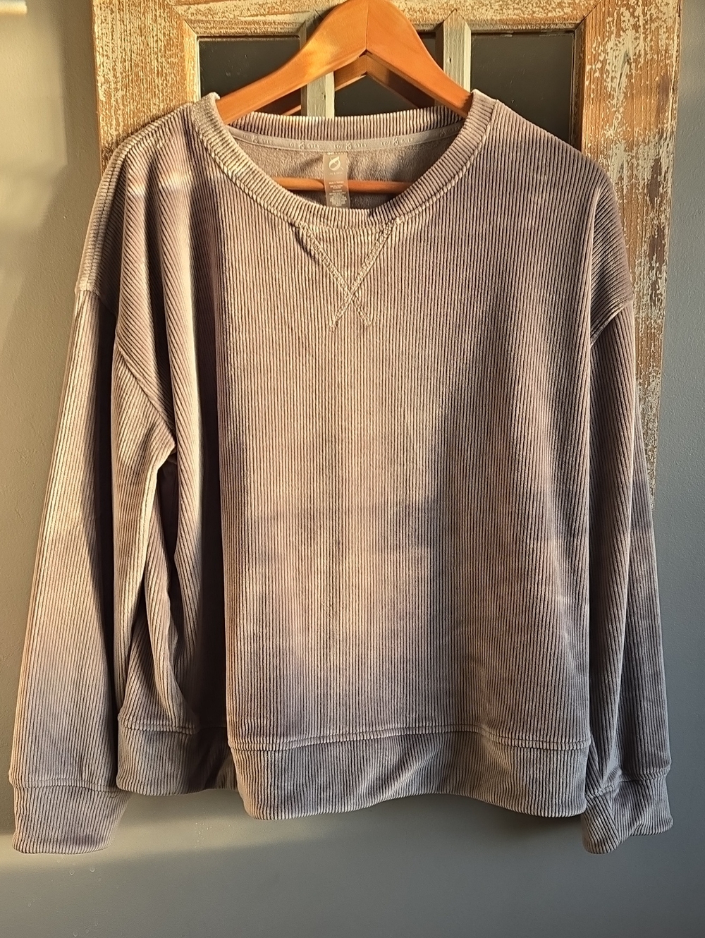 Lou & Grey Super Soft Corduroy Crewneck Sweater - Gray
